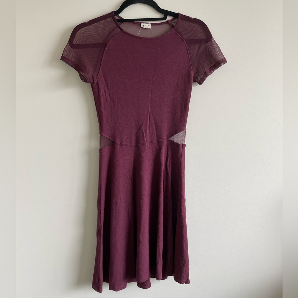 Burgundy Skater Dress Size S Good Condition